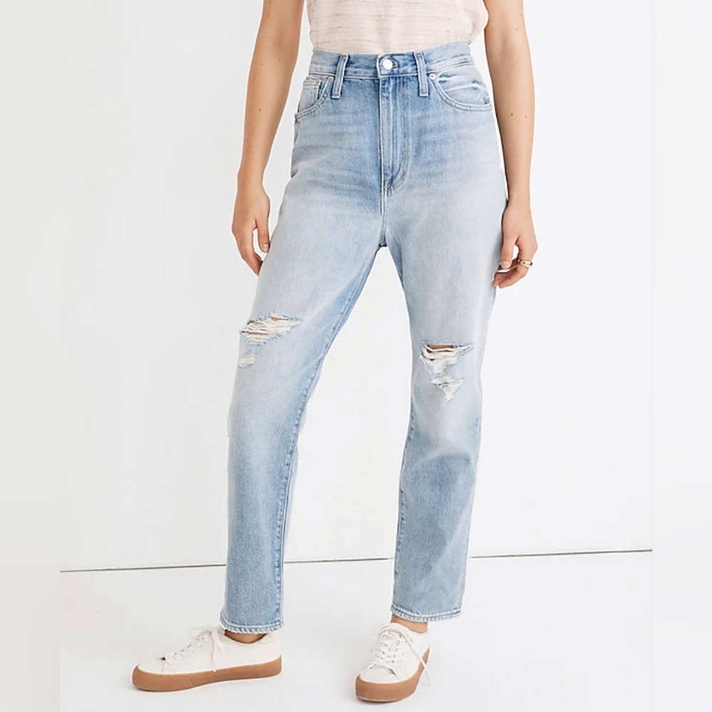 Madewell The Momjean in Gilford Wash Ripped Edition Size 24 High Rise AJ214 - Picture 1 of 8